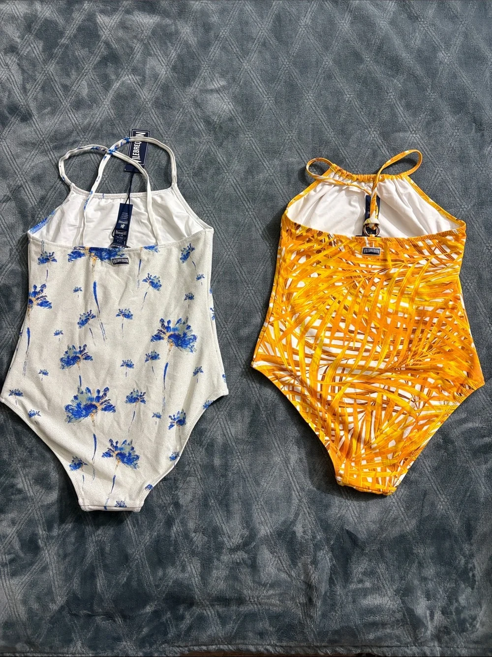 Vilebrequin White & Yellow Girls' One-Piece Swimsuits